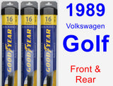 Front & Rear Wiper Blade Pack for 1989 Volkswagen Golf - Assurance