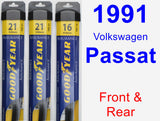 Front & Rear Wiper Blade Pack for 1991 Volkswagen Passat - Assurance