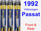 Front & Rear Wiper Blade Pack for 1992 Volkswagen Passat - Assurance