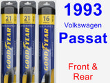 Front & Rear Wiper Blade Pack for 1993 Volkswagen Passat - Assurance