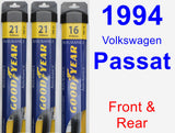 Front & Rear Wiper Blade Pack for 1994 Volkswagen Passat - Assurance
