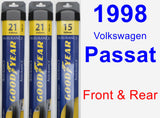 Front & Rear Wiper Blade Pack for 1998 Volkswagen Passat - Assurance