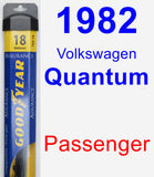 Passenger Wiper Blade for 1982 Volkswagen Quantum - Assurance