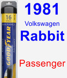 Passenger Wiper Blade for 1981 Volkswagen Rabbit - Assurance