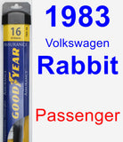 Passenger Wiper Blade for 1983 Volkswagen Rabbit - Assurance