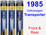 Front & Rear Wiper Blade Pack for 1985 Volkswagen Transporter - Assurance