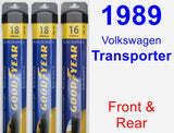 Front & Rear Wiper Blade Pack for 1989 Volkswagen Transporter - Assurance