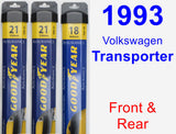 Front & Rear Wiper Blade Pack for 1993 Volkswagen Transporter - Assurance