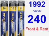 Front & Rear Wiper Blade Pack for 1992 Volvo 240 - Assurance