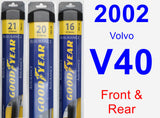 Front & Rear Wiper Blade Pack for 2002 Volvo V40 - Assurance