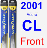 Front Wiper Blade Pack for 2001 Acura CL - Hybrid