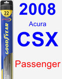 Passenger Wiper Blade for 2008 Acura CSX - Hybrid