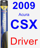 Driver Wiper Blade for 2009 Acura CSX - Hybrid