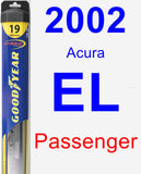 Passenger Wiper Blade for 2002 Acura EL - Hybrid