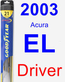 Driver Wiper Blade for 2003 Acura EL - Hybrid