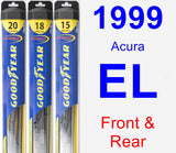 Front & Rear Wiper Blade Pack for 1999 Acura EL - Hybrid