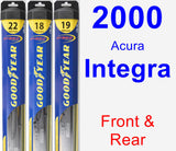 Front & Rear Wiper Blade Pack for 2000 Acura Integra - Hybrid