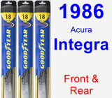 Front & Rear Wiper Blade Pack for 1986 Acura Integra - Hybrid
