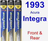 Front & Rear Wiper Blade Pack for 1993 Acura Integra - Hybrid