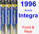 Front & Rear Wiper Blade Pack for 1996 Acura Integra - Hybrid