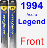 Front Wiper Blade Pack for 1994 Acura Legend - Hybrid