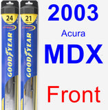 Front Wiper Blade Pack for 2003 Acura MDX - Hybrid