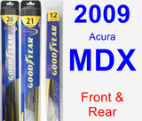 Front & Rear Wiper Blade Pack for 2009 Acura MDX - Hybrid