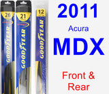 Front & Rear Wiper Blade Pack for 2011 Acura MDX - Hybrid