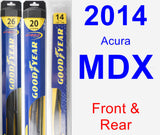 Front & Rear Wiper Blade Pack for 2014 Acura MDX - Hybrid