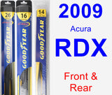 Front & Rear Wiper Blade Pack for 2009 Acura RDX - Hybrid