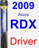 Driver Wiper Blade for 2009 Acura RDX - Hybrid