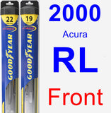 Front Wiper Blade Pack for 2000 Acura RL - Hybrid