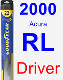 Driver Wiper Blade for 2000 Acura RL - Hybrid