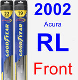 Front Wiper Blade Pack for 2002 Acura RL - Hybrid