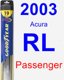 Passenger Wiper Blade for 2003 Acura RL - Hybrid