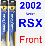 Front Wiper Blade Pack for 2002 Acura RSX - Hybrid