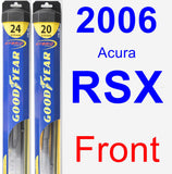 Front Wiper Blade Pack for 2006 Acura RSX - Hybrid