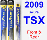 Front & Rear Wiper Blade Pack for 2009 Acura TSX - Hybrid