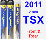 Front & Rear Wiper Blade Pack for 2011 Acura TSX - Hybrid