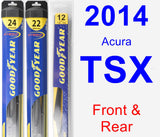 Front & Rear Wiper Blade Pack for 2014 Acura TSX - Hybrid