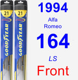 Front Wiper Blade Pack for 1994 Alfa Romeo 164 - Hybrid