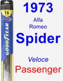 Passenger Wiper Blade for 1973 Alfa Romeo Spider - Hybrid