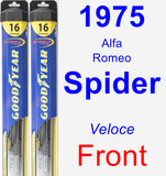 Front Wiper Blade Pack for 1975 Alfa Romeo Spider - Hybrid
