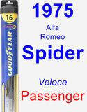 Passenger Wiper Blade for 1975 Alfa Romeo Spider - Hybrid