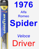 Driver Wiper Blade for 1976 Alfa Romeo Spider - Hybrid