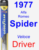 Driver Wiper Blade for 1977 Alfa Romeo Spider - Hybrid