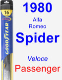 Passenger Wiper Blade for 1980 Alfa Romeo Spider - Hybrid