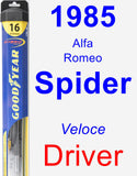Driver Wiper Blade for 1985 Alfa Romeo Spider - Hybrid
