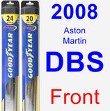 Front Wiper Blade Pack for 2008 Aston Martin DBS - Hybrid
