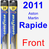 Front Wiper Blade Pack for 2011 Aston Martin Rapide - Hybrid